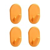 4 Pack selbst klebende Haken, Nordic Style Kleiderbügel Heavy Duty Klebrige Wand haken Wasserdicht für Tee Handtuch Mantel Schlüssel Wand Tür Badezimmer Küche Orang