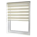 casa pura® Doppelrollo Day & Night mit Doppelfunktion - tageslichtdurchlässig und verdunkelnd - in 8 Größen | Beige/Creme | 90x150