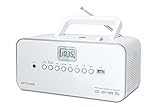 Muse M-28 RDW CD-Radio tragbar, PLL UKW-Radio, MW-Tuner, Senderspeicher, USB, MP3-Wiedergabe, Netz- oder Batteriebetrieb, weiß