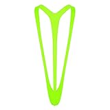 iEFiEL Herren Borat Manikini Badeanzug String Tanga Thong C-String Badehose Bikini Männer Body Overall Party-Kostüm Grün Einheitsgröß