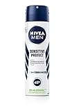 NIVEA MEN Sensitive Protect Deo Spray (150 ml), Anti-Transpirant für empfindliche Haut, schützt 48h vor Achselnässe, ohne die H