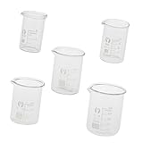 FITYLE 5pcs Glas Labor Messbecher - 5 ml, 10 ml, 20 ml, 25 ml, 50