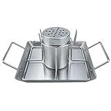 lencyotool Hähnchenbräterständer,Neuer Edelstahl-Bierdose Hähnchengriller,vertikaler Grill-Bräter, Für Grillraucher Oder Ofen,Zubehör Für Grill-Geflügelröster (Silber)