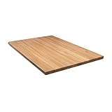 Rikmani Massivholzplatte Eiche Tischplatte Naturholz Esstisch Schreibtisch Arbeitsplatte Küche Eichenplatte Massiv Holzbrett Schreibtischplatte Holzplatte 60x60x4 cm hell (abgerundet)