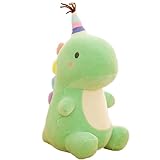 Mislaxy Plüschtier Dinosaurier 23 cm, Niedliche Stofftier Kuscheltier Plüsch Puppe Weihnachten Geschenke für Kinder Kawaii Kissen Haus Dekoration Grü