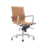 Vivol Design Schreibtisch Stuhl Valencia - Bürostuhl Ergonomisch - Stuhl Cognac Bürostuhl 120 kg - Drehstuhl mit Rollen und Armlehnen (Cognac, Leder)