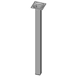Element System 4 Stück Stahlrohrfüße eckig, Tischbeine, Möbelfüße inklusive Anschraubplatte, 40 cm, 10 Abmessungen, weiß / aluminium, 4 farben, 18133-00303