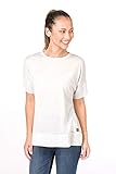 super.natural Weites Damen T-Shirt, Mit Merinowolle, W SLASH NECK TEE, Größe: S, Farbe: Beig