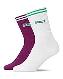 Snocks x Airwaves Socken Sportsocken Damen und Herren (1x Weiss/1x Lila, 39-42)