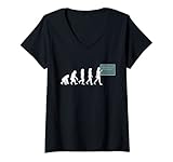 Damen Lehrerinnen Evolution Schule Lustiges Lehrerin Geschenk T-Shirt mit V