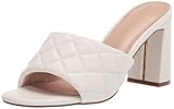 The Drop Women's Pattie High Block Heeled Mule Sandal, 6, Quilted Ivory