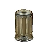 JSBAN 6L Edelstahl Antike Mülleimer Can Haushaltsmüllkanal mit Deckel Bronze Abfallbehälter for Heimbüro Küche Badezimmer (Color : Bronze-10L)