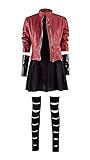 KY Cosplay Frauen Wanda Maximoff Cosplay Kostüm Scarlet Witch Kostüm Rote Jacke Halloween Outfits Kleid Anzug(Red-Black, M)