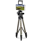 Hama Stativ für Handy und Tablet (Stativ mit Halterung für Selfies, 3D Stativkopf drehbar und neigbar im Quer- und Hochformat, ideal für Videoaufnahmen, Handys bis 8,2cm/Tablets bis 18,5cm Breite)