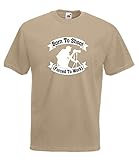Street Decals Born to Shoot Forced to Work Photography Graphic Tee T-Shirt Herren Unisex, khaki, XXL