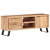 vidaXL Akazienholz Massiv TV Schrank Lowboard TV Möbel Tisch Sideboard Fernsehtisch Fernsehschrank HiFi-Schrank 120x30x42cm Naturk