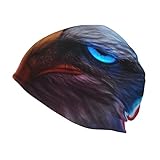 Skull Cap Beanie Caps Strickmützen Slouchy Cuff - Flaming Adler Eyes Galaxy