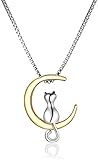 Die Kette kreative Legierung Tier Halskette Kette Frauen süße Katze auf einem hängenden Charme Schlüsselbein Halskette engagement Schmuck