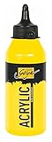 Kreul 84204 - Solo Goya Acrylic echtgelb hell, 250 ml Flasche, cremige vielseitig einsetzbare Acrylfarbe in Studienqualität, auf Wasserbasis, schnell und matt trocknend, gut deckend, w
