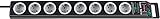 Brennenstuhl Super-Solid, Steckdosenleiste 8-fach mit Überspannungsschutz (Steckerleiste mit 2,5m Kabel und Schalter, Mehrfachsteckdose aus bruchfestem Polycarbonat) schwarz/g