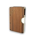 Kreditkartenetui aus Walnussholz für Damen und Herren | Slim Wallet Holz mit Geldklammer | kleines Portemonnaie für Karten | RFID Schutzhülle für Kreditkarten - mit gratis Geschenkverpackung