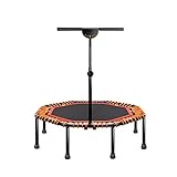 JTING Gartentrampolin 120 cm, Outdoor Trampolin für Kinder & Erwachsene, ohne/mit verstellbaren Armlehnen, 48 Zoll Tragbares Fitness-Falttrampolin, Orange-schwarz, Maximale Belastung 150 kg