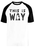 This is The Way Weißes Baseball T-Shirt Kurze Ärmel Unisex Größe XXXL White Baseball Tee Size XXXL
