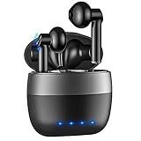 Bluetooth Kopfhörer In Ear, Grawille Kabellose Kopfhörer mit Stereo-Bass, Bluetooth 5.1 Wireless Earbuds Sport Ohrhörer, IPX5 Wasserdicht, 25 Stunden Spielzeit mit USB-C Quick Charge (Schwarz)