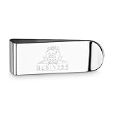 360°Business Geldklammer Herren - Geldscheinklammer für Scheine aus Edelstahl - Geld Klammer - Money Clip für viel Geld - Klein Farbe Silber Silver - 5,6cm x 2,1cm x 0,6