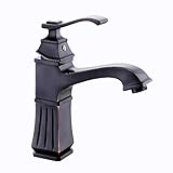 Kitchen Tap Modern Home Küche und Bad Wasserhahn europäischen Stil Antik Kupfer einzigen Griff Grad Rocker Öl eingerieben Bronze Becken Wasserhähne Bronze Hot Cold Mischbatterie Waschbecken Wasserbeck