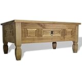 Beistelltisch, Telefontischchen mit Regal Fernsehtisch für Wohnzimmer,Schlafzimmer, Arbeitszimmer oder Wintergarten Couchtisch im Mexiko-Stil Kiefer Corona 100 x 60 x 45