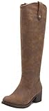 LONDON FOG Noble Reitstiefel, Braun (Weite Wade, Dunkelbraun, Used-Look), 42 EU