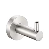 WECDS Duschset Handtuchhaken modern gebürstet Wandhandtuchhaken SUS 304 Edelstahl Garderobenhaken rund Badezimmer Bademantelhaken Modern Wandhaken für Badezimmer Schlafzimmer Küche Hotel Pool 1 Pack