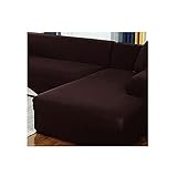 TDOYO Stretch Sofabezug,weicher Jacquard Couchbezug mit elastischem Boden Sofabezüge Möbelschutzbezüge für L-förmiges Sofa (benötigt 2 Stück),waschbar-Kaffee A-190~230