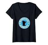 Damen Minneapolis Minnesota Staatskarte Umriss Souvenir hellblau T-Shirt mit V