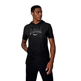 Everlast Herren T Shirt Kurzarm Kängurutasche Kapuze Tee Schwarz L