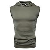Hoodie Herren Sommer Ärmellos Einfarbig Shirt Herren Fitness Workout Klassische Sportshirt Herren Regular Fit Lässig Komfortabel Tops Herren Mit T