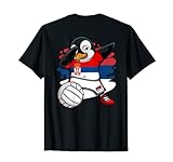 Dabbing Pinguin Serbia Volleyball Fans Trikot Sommer Sport T-S