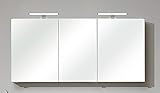 Pelipal - FILO/JESSI IV- 147 cm Spiegelschrank - Badmöbel in Graphit Struktur quer, 3-türig, Türdämpfung, 6 Einlegeböden, LED Aufb