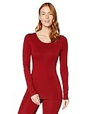 Amazon-Marke: Iris & Lilly Damen Dünnes Thermo-Langarmshirt, Rot (Sundried Tomato), XS, Label: XS