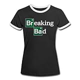 Spreadshirt Breaking Bad Logo Brom & Barium Frauen Kontrast T-Shirt, L, Schwarz/Weiß