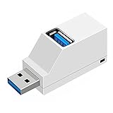 Vi.yo USB 3.0 Hub 3 Port Mini Tragbarer High Speed USB Splitter Adapter Tragbarer Hub Transfer für PC & Laptop Plug-and-Play , Weiß 5.63*1.8*2.35