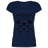 JGA Junggesellenabschied Frauen - Junggesellenabschied - erst Zahlen dann ausschneiden - 3XL - Dunkelblau - Junggesellen-Abschied - XO1525 - Damen T-Shirt mit V