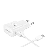 OEM Samsung Original Ladegerät EP-TA200EWE + Kabel EP-DR140AWE (5V-2A, 9V-1.67A) - für Galaxy S10, S10+, S10e, S9, S9+ (Ladegerät + Kabel Typ C, Weiß) (EPTA200 + DR140 B W)