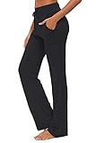 KESSER Yogahose Jogginghose Damen mit Taschen Freizeithose Straight Leg Modal Sporthose Kordelzug Damenmode Culotte Lounge Running Lang Frauen H