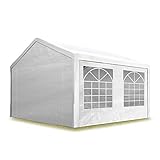TOOLPORT Partyzelt Pavillon 4x5 m in weiß 180 g/m² PE Plane Wasserdicht UV Schutz Festzelt G