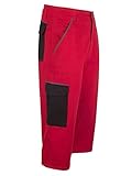 Herren 7/8 Hose Arbeitshose Kurze Arbeitsbekleidung für den Sommer Rot 52