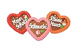 60 Stück 10 cm Lebkuchen Herz Spruch, mit 20 verschiedenen Texten, Stückpreis 1,98 €
