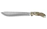 Camillus Hide Machete, inklusive ballistischer Nylonscheide, 30,5 cm Titanium Bonded 420 Stahlklinge, PRYM1 Griff, Silber/Tarnfarben, 43,2