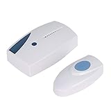 Triamisus Türklingel Empfänger Drahtlose Türklingel 30M Reichweite Schnurlose Musik Türklingel Mit LED-Licht Fernbedienung Home Security System Einfache Installation - Weiß